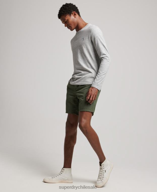 hombres Superdry gris top de algodón orgánico con logo vintage bordado 2R68Z1547