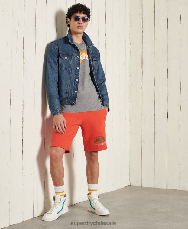 hombres Superdry gris top de manga larga con logo central cali 2R68Z6462