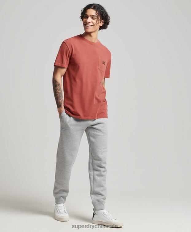 hombres Superdry marrón camiseta vintage workwear de algodón orgánico con bolsillo 2R68Z4864