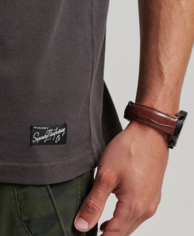 hombres Superdry marrón playera con logo de guión del centro de los 80 2R68Z4794