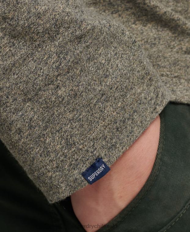 hombres Superdry marrón top de algodón orgánico con logo vintage bordado 2R68Z6418