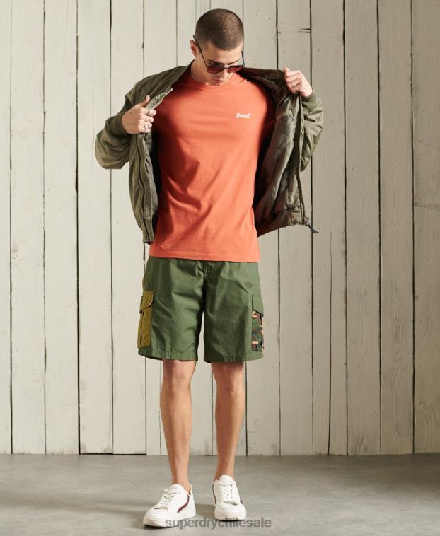 hombres Superdry naranja camiseta de algodón orgánico con bordado vintage 2R68Z4913