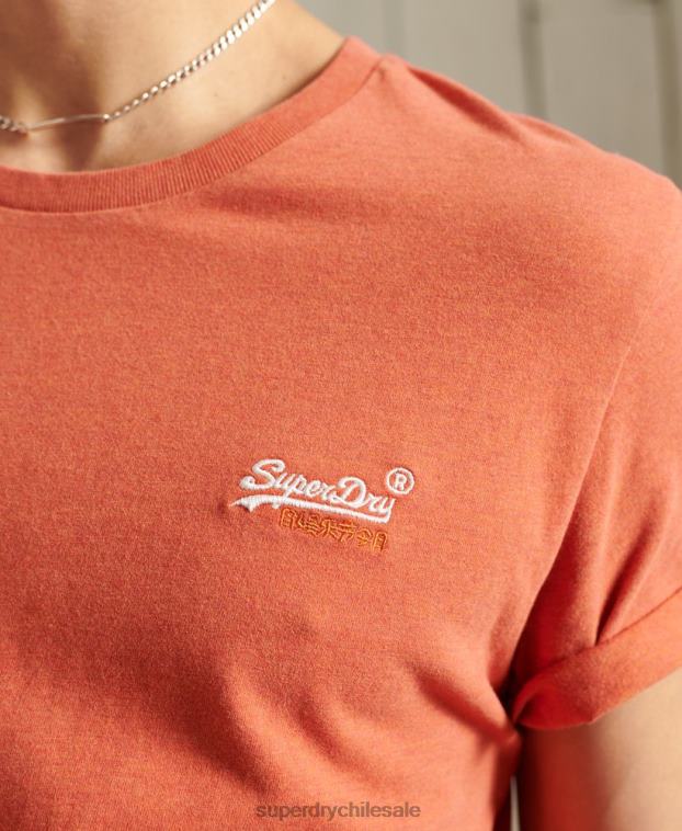 hombres Superdry naranja camiseta de algodón orgánico con bordado vintage 2R68Z4913