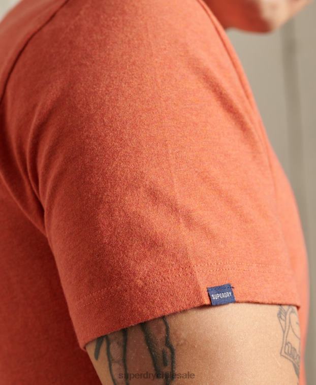 hombres Superdry naranja camiseta de algodón orgánico con bordado vintage 2R68Z4913