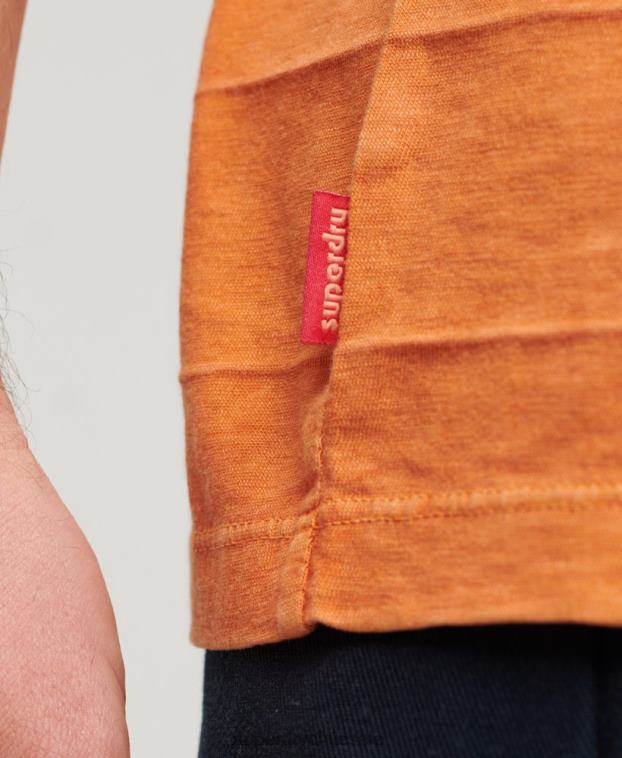 hombres Superdry naranja camiseta de algodón orgánico con textura vintage 2R68Z21