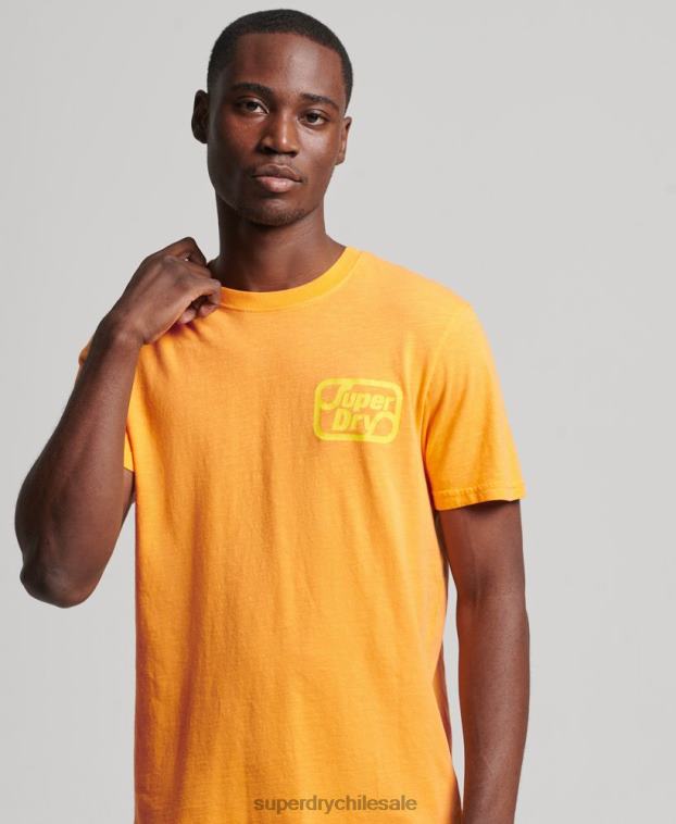 hombres Superdry naranja camiseta de neón de la marca vintage 2R68Z4796