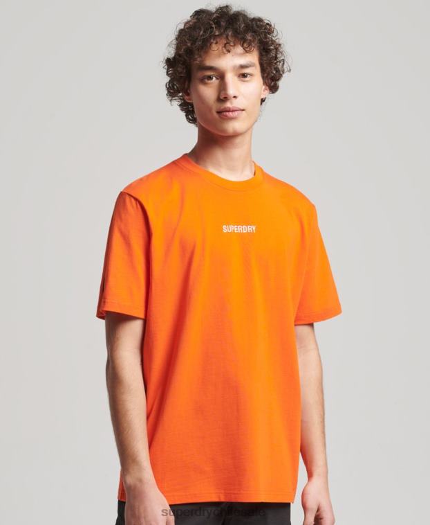 hombres Superdry naranja escudo de yama camiseta gráfica 2R68Z4974