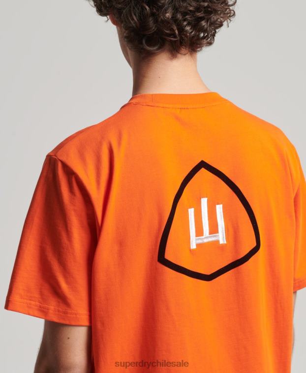 hombres Superdry naranja escudo de yama camiseta gráfica 2R68Z4974