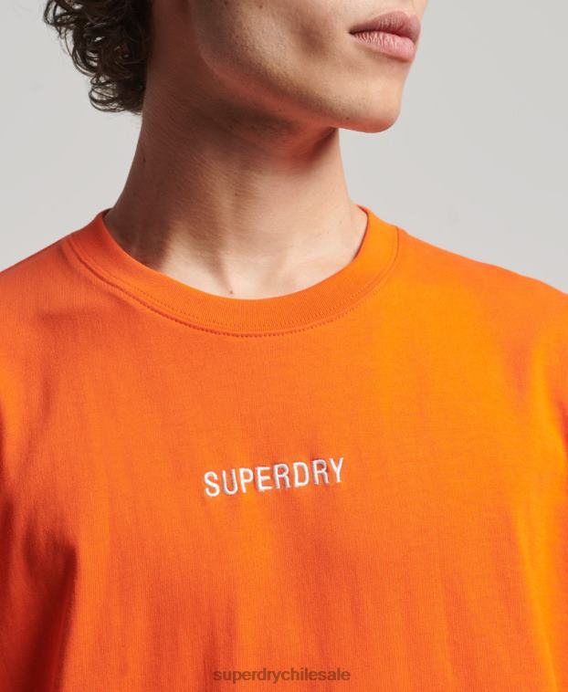 hombres Superdry naranja escudo de yama camiseta gráfica 2R68Z4974