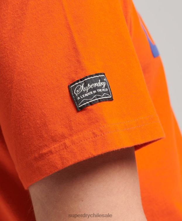 hombres Superdry naranja playera con logo de Game On 90s 2R68Z4804
