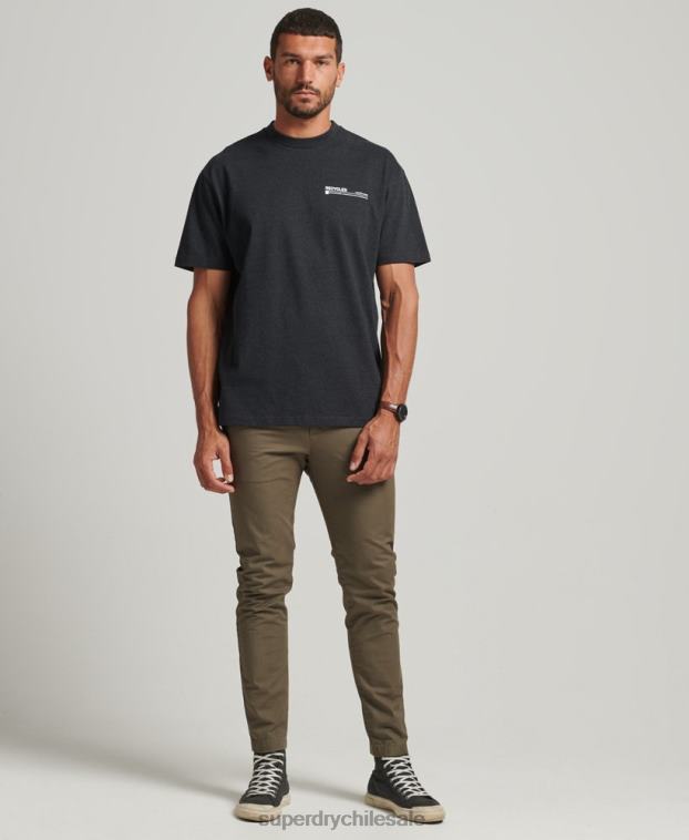 hombres Superdry negro camiseta con microtop reciclada 2R68Z4942