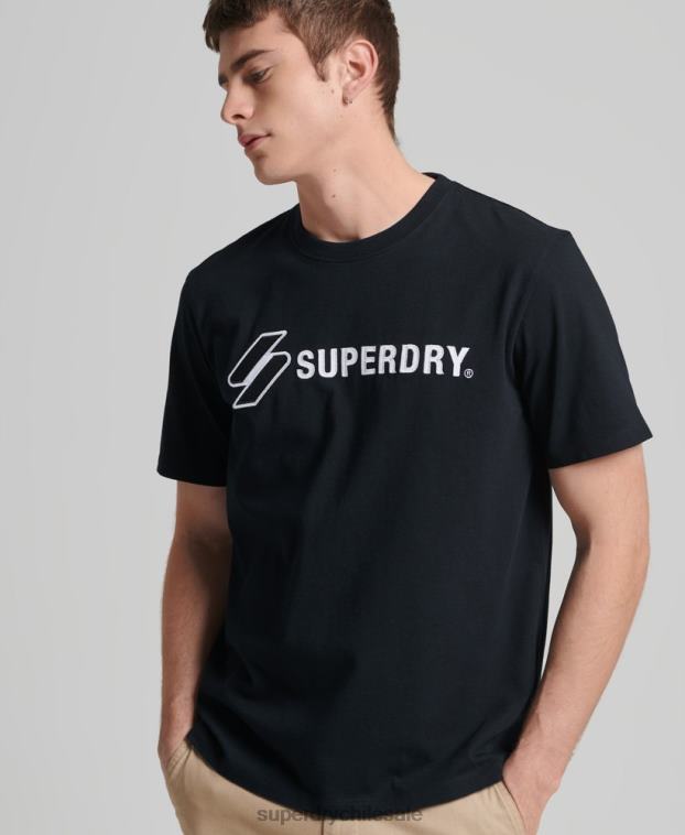 hombres Superdry negro camiseta holgada con aplique del logo 2R68Z4852