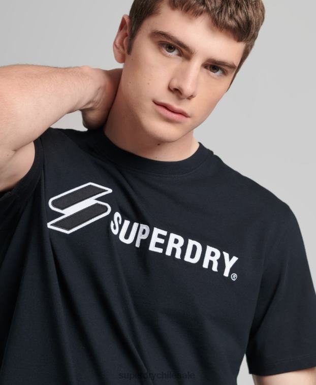 hombres Superdry negro camiseta holgada con aplique del logo 2R68Z4852