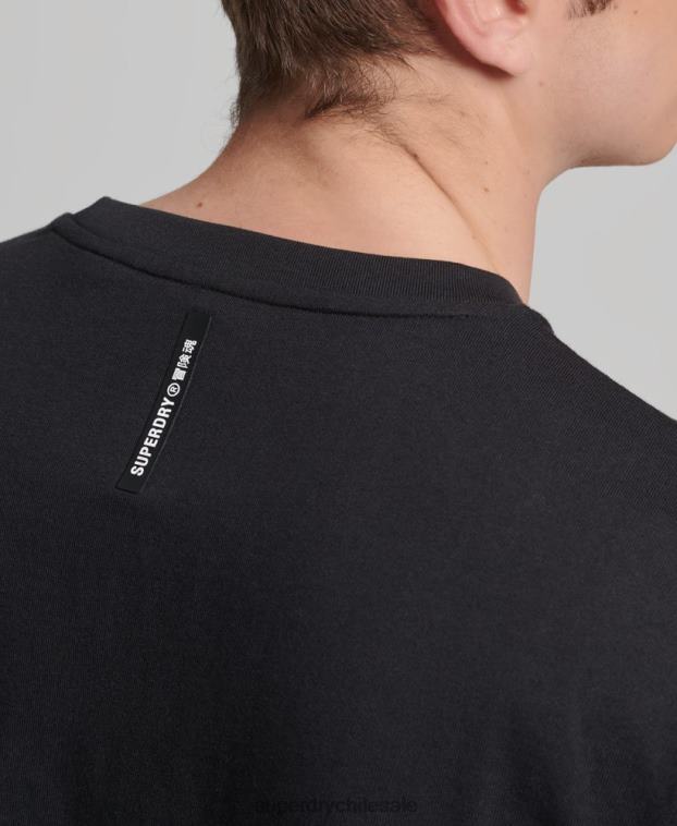 hombres Superdry negro camiseta holgada de tecnología 2R68Z4832