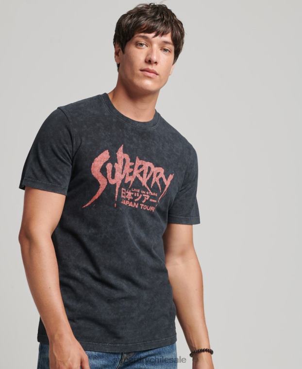 hombres Superdry negro camiseta independiente 2R68Z4867