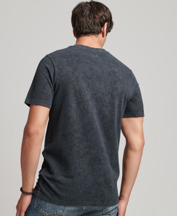 hombres Superdry negro camiseta independiente 2R68Z4867