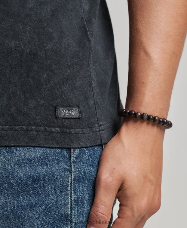 hombres Superdry negro camiseta independiente 2R68Z4867