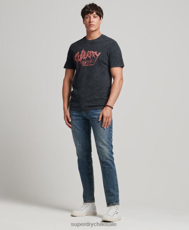 hombres Superdry negro camiseta independiente 2R68Z4867