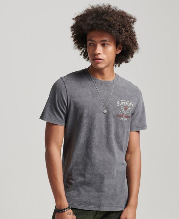 hombres Superdry negro camiseta independiente 2R68Z4925