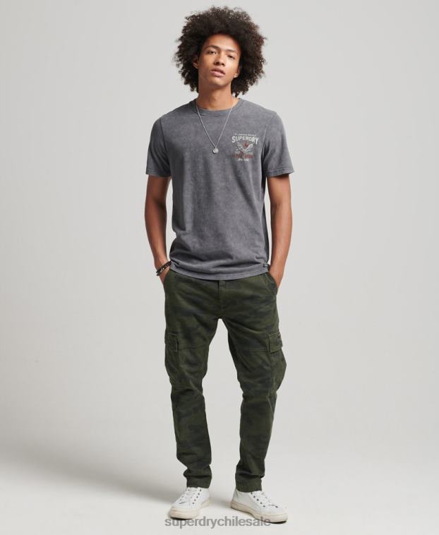 hombres Superdry negro camiseta independiente 2R68Z4925