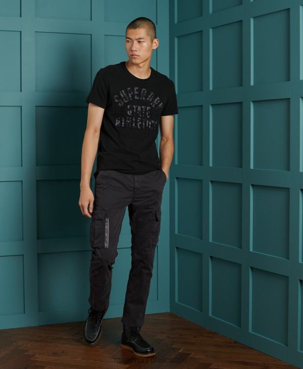 hombres Superdry negro camiseta negra 2R68Z4964