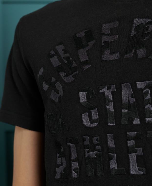 hombres Superdry negro camiseta negra 2R68Z4964