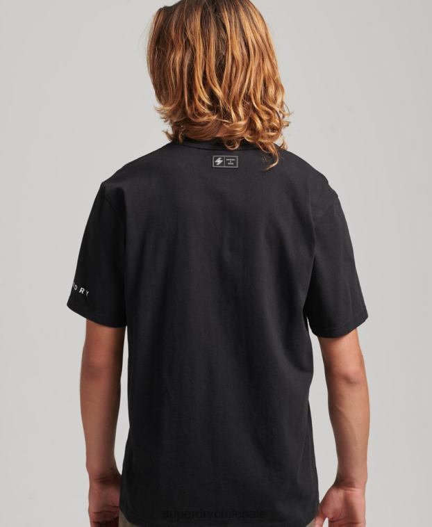 hombres Superdry negro camiseta suelta excedente 2R68Z4927