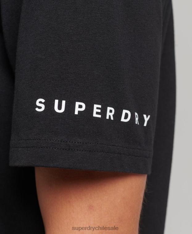hombres Superdry negro camiseta suelta excedente 2R68Z4927