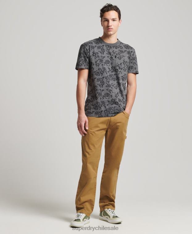 hombres Superdry negro camiseta vintage con bolsillo 2R68Z4848