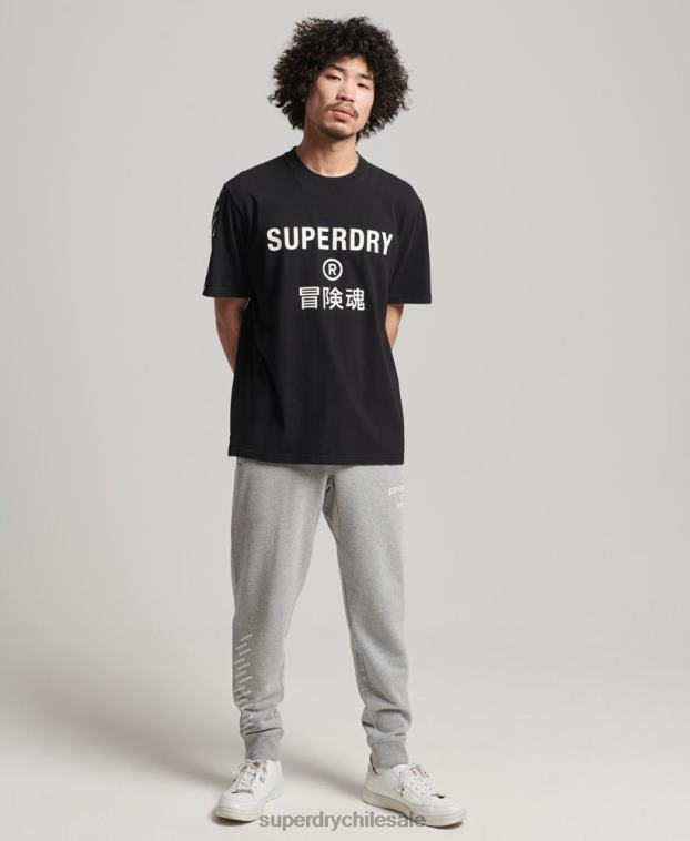 hombres Superdry negro playera deportiva code core 2R68Z4841