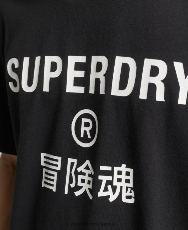hombres Superdry negro playera deportiva code core 2R68Z4841