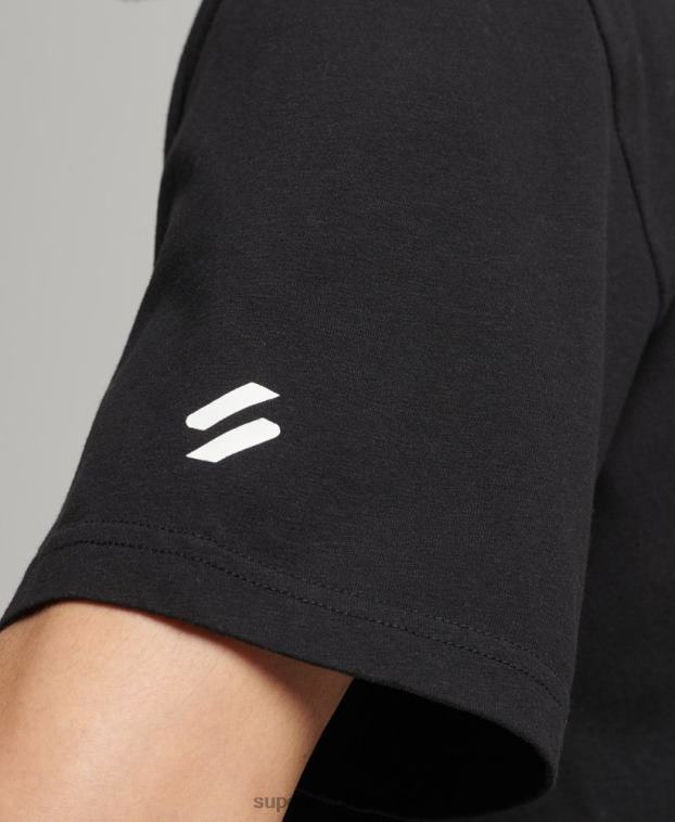 hombres Superdry negro playera deportiva code core 2R68Z4841