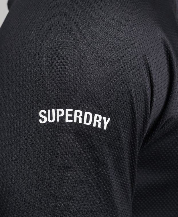 hombres Superdry negro top de tren con cuello alzado 2R68Z5392