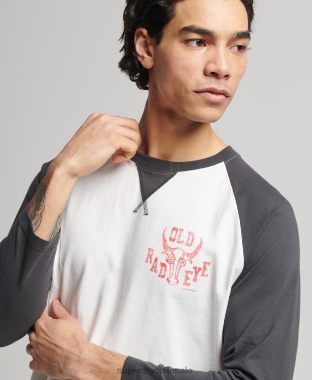 hombres Superdry negro top ranchero de surf vintage 2R68Z1586