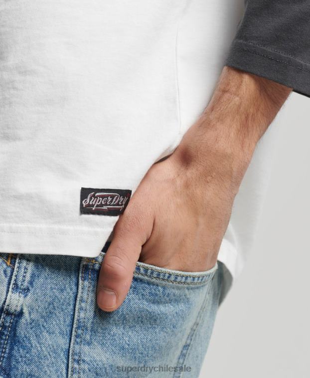 hombres Superdry negro top ranchero de surf vintage 2R68Z1586