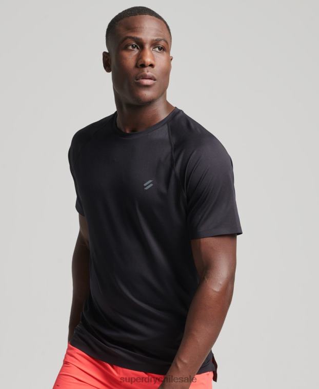 hombres Superdry negro tren premium camiseta de manga corta 2R68Z5386