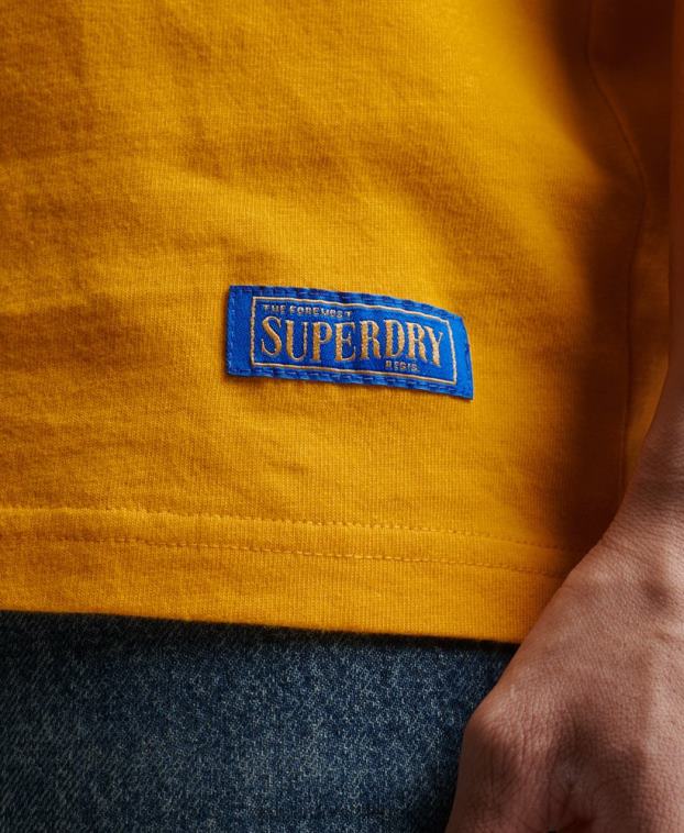 hombres Superdry oro camiseta holgada vintage de algodón orgánico con cuello vuelto 2R68Z4933