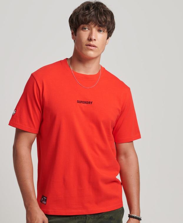 hombres Superdry rojo camiseta con micro logo 2R68Z4799