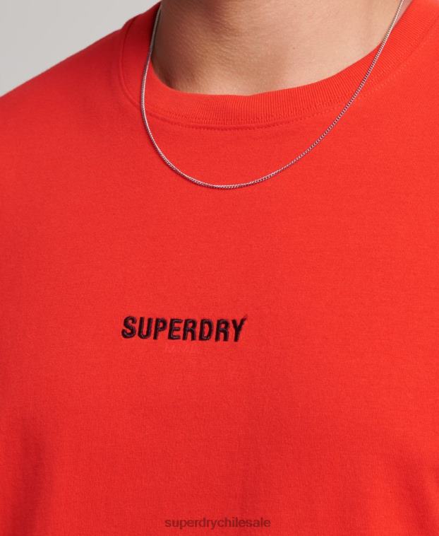hombres Superdry rojo camiseta con micro logo 2R68Z4799