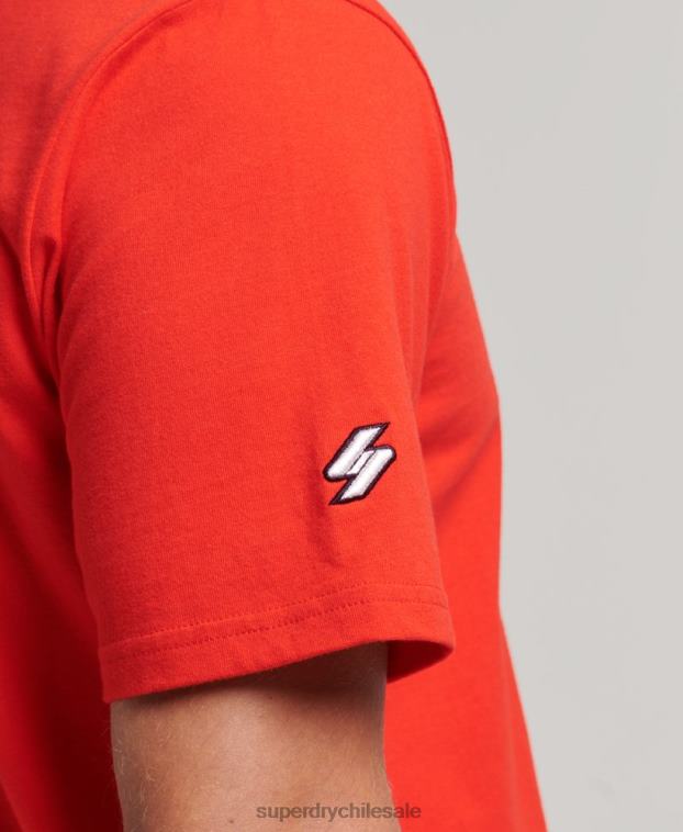 hombres Superdry rojo camiseta con micro logo 2R68Z4799