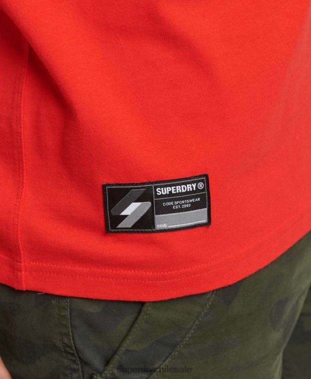 hombres Superdry rojo camiseta con micro logo 2R68Z4799