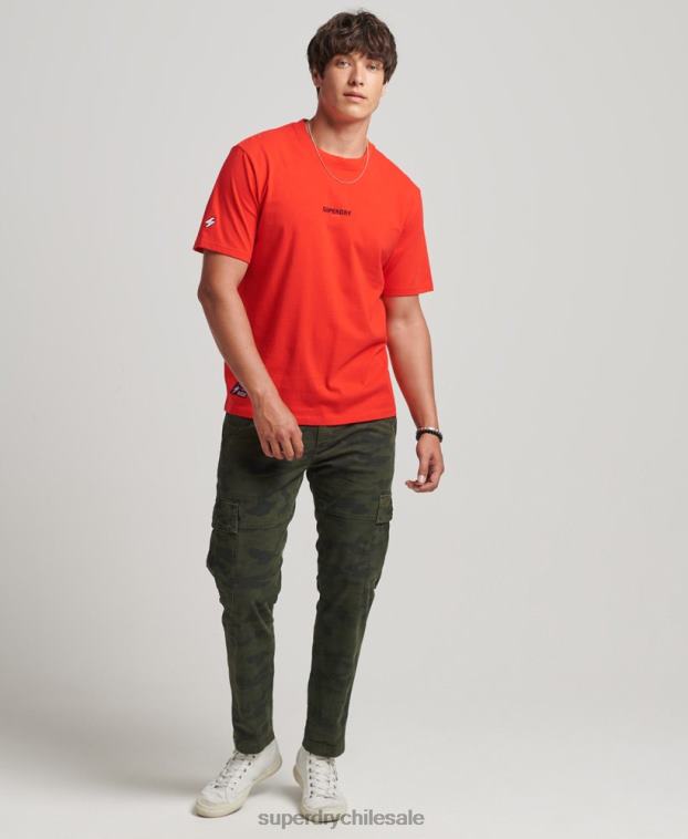hombres Superdry rojo camiseta con micro logo 2R68Z4799