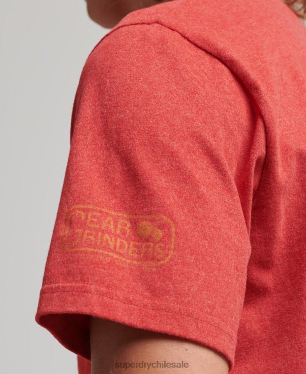 hombres Superdry rojo camiseta con texto de ciudad atlética 2R68Z4894
