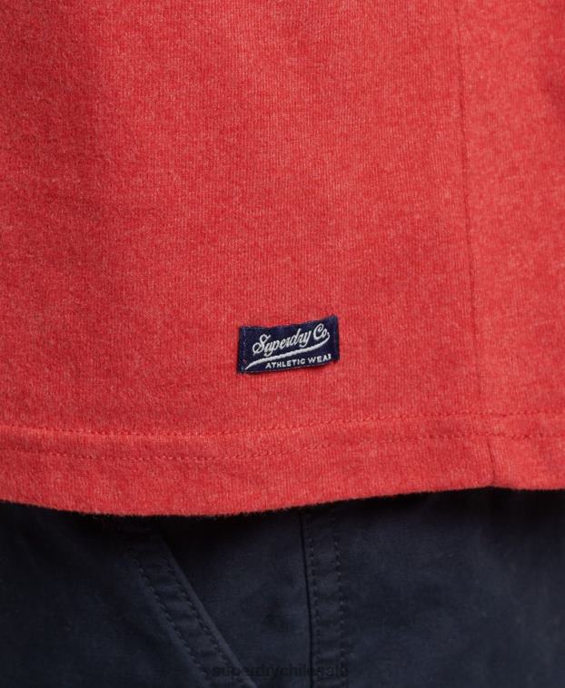 hombres Superdry rojo camiseta con texto de ciudad atlética 2R68Z4894