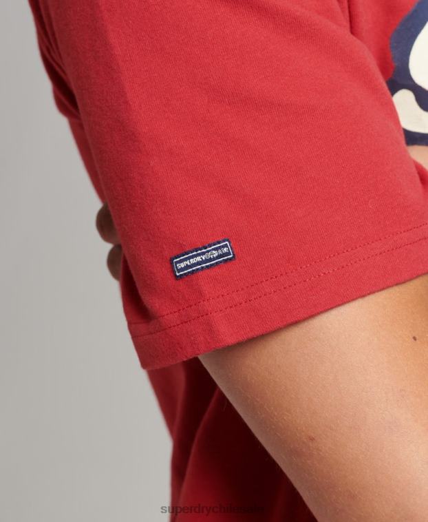 hombres Superdry rojo camiseta gráfica cooper retro años 70 2R68Z4878