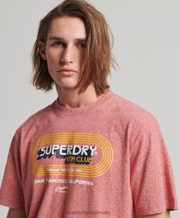hombres Superdry rojo camiseta vintage del club atlético de algodón orgánico 2R68Z67