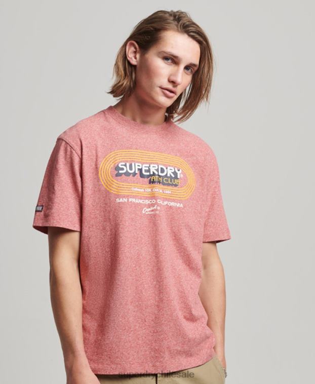 hombres Superdry rojo camiseta vintage del club atlético de algodón orgánico 2R68Z67