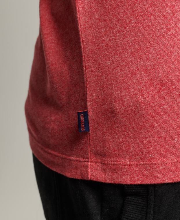hombres Superdry rojo playera con cuello redondo y logo Essential de algodón orgánico 2R68Z4901
