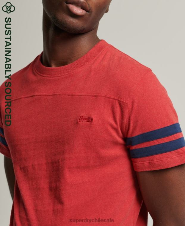 hombres Superdry rojo playera de algodón orgánico con logo esencial 2R68Z4844