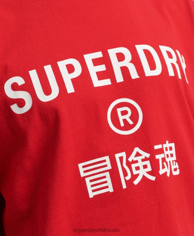 hombres Superdry rojo playera deportiva code core 2R68Z4937